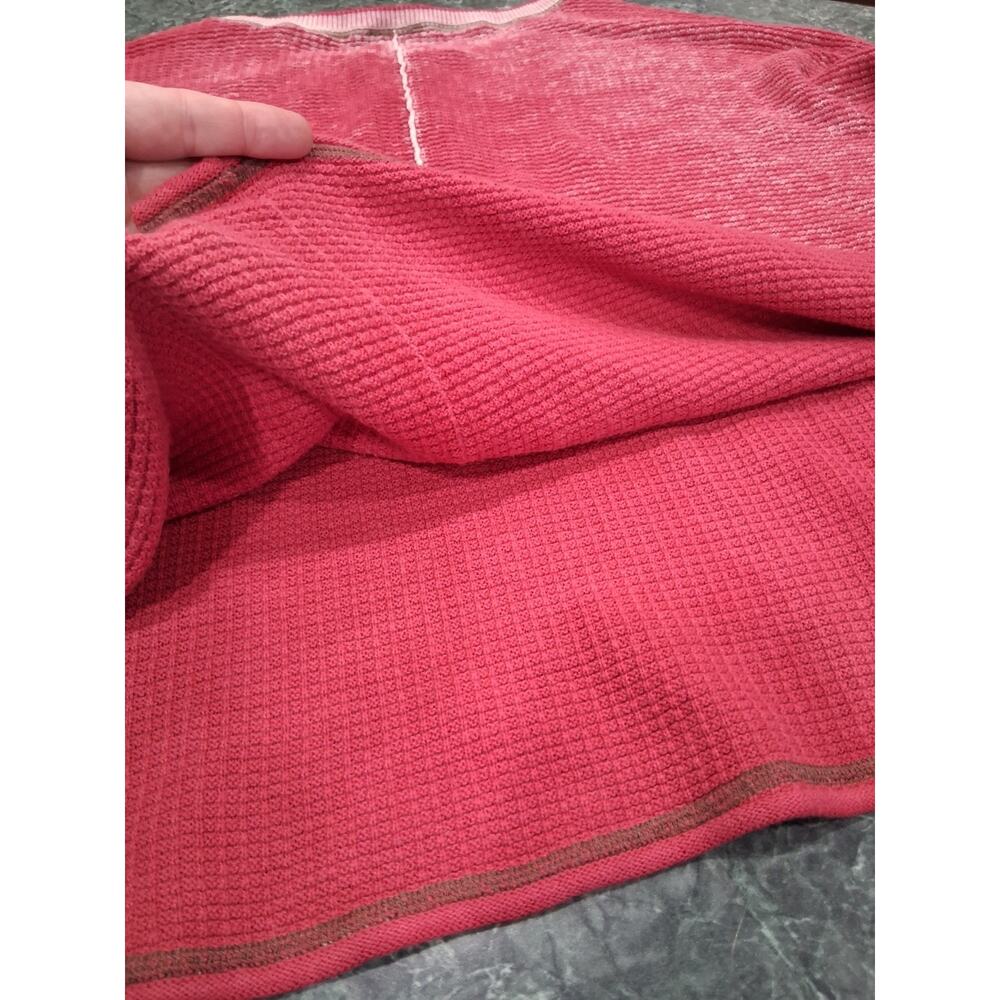 Sundance Gentry waffle knit Henley top long sleeved red distressed oversized LRG - Picture 11 of 12